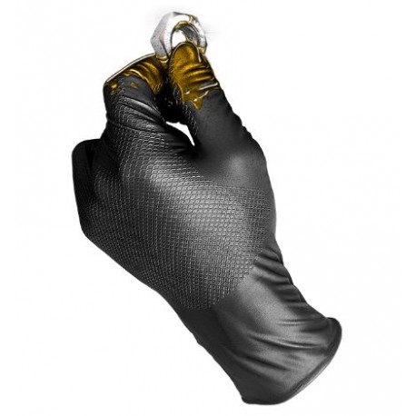 Boîte de 50 gants jetables en nitrile noir texturé, non poudré GRIPPAZ -  BATIFER, quincaillerie professionnelle, spécialiste du bâtiment et de  l'agencement